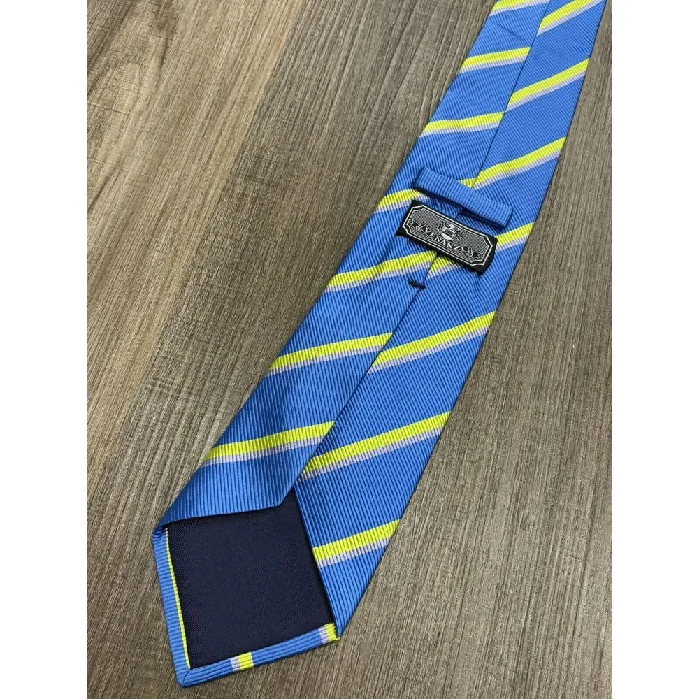 Venanzi Men's Necktie Blue Striped 100% Silk Made In Italy‎ NWOT